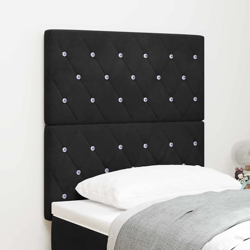 Testiera LED con strisce LED con testiera Nero 80 cm Velluto 3338344