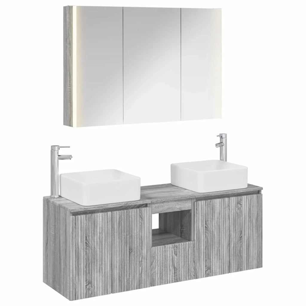 Set di Armadi da Bagno 4 pcs Sonoma grigio Legno ingegnerizzato 3406388