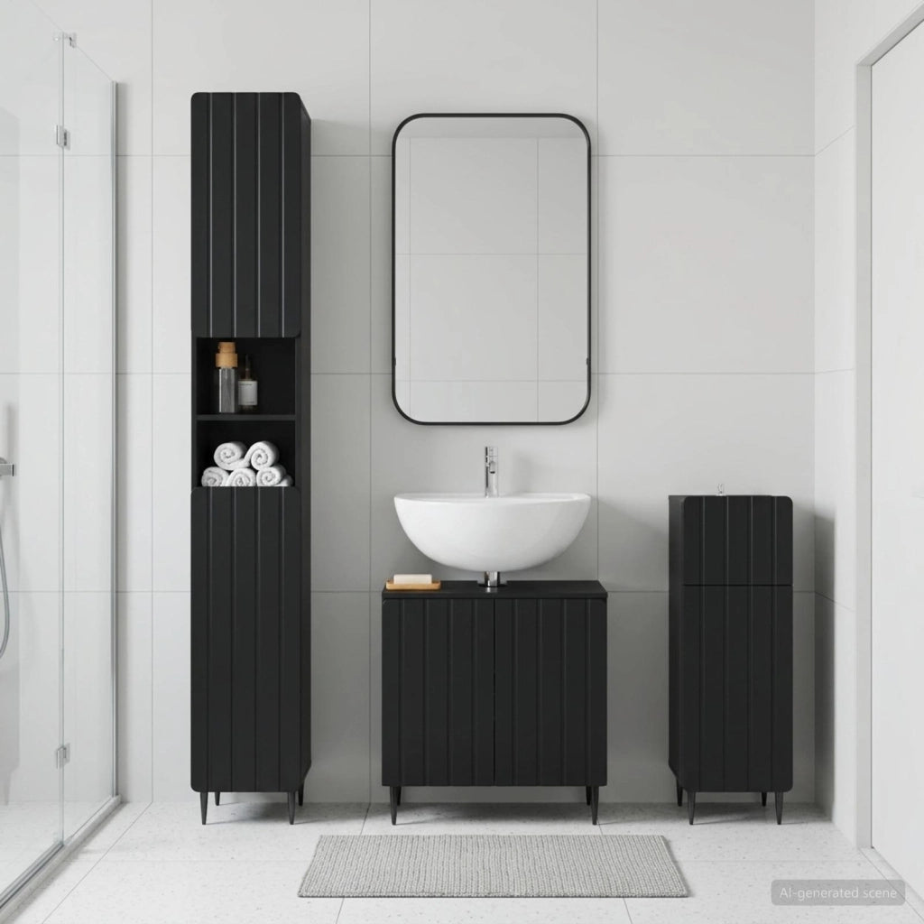 Set di armadietti da bagno in 3 pezzi ZWOLLE 3417838