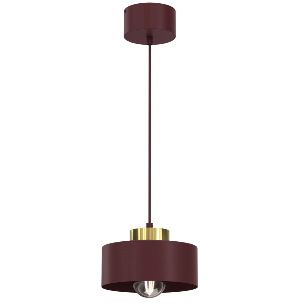 Lampada a sospensione Marti 1xE27 bordeaux oro Luminex