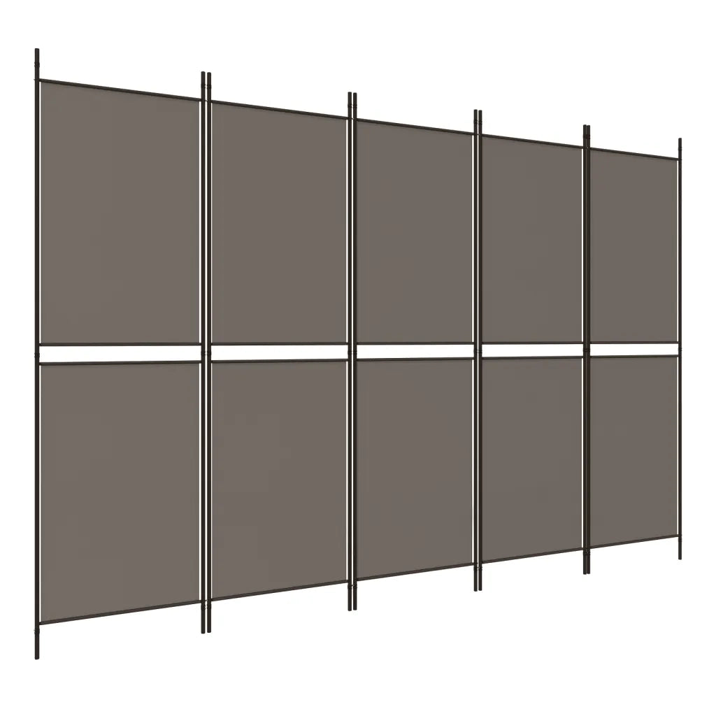 Divisorio a 5 Pannelli Antracite 250x200 cm Tessuto cod mxl 62785