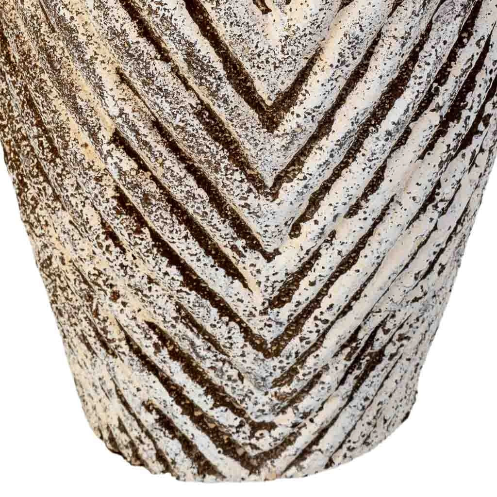 Vaso in resina bianco invecchiato 25x25x46,5h cm