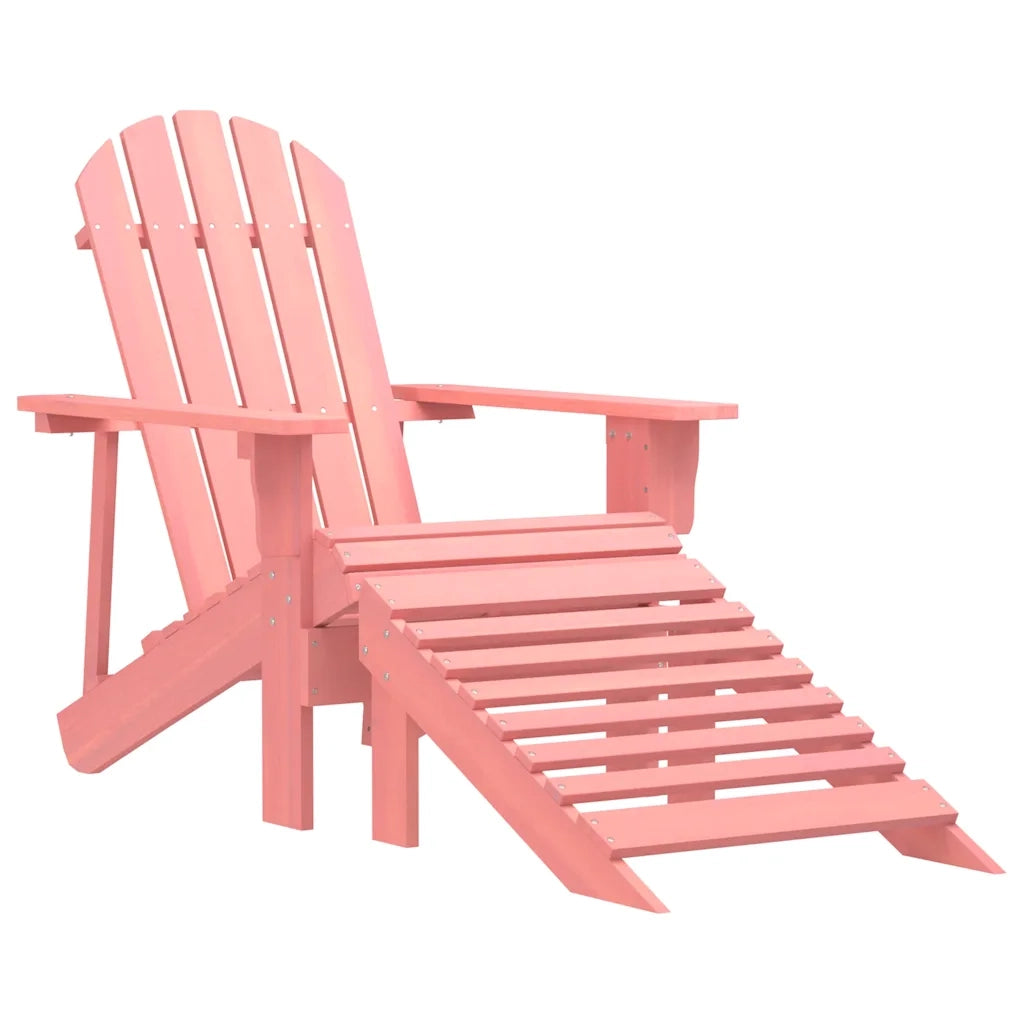 Sedia Giardino Adirondack con Ottomana Massello di Abete Rosa