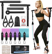 Pilates-stang con cavi di resistenza, cinturoni di resistenza, cavi di resistenza, pilates-stang con cinturone regolabile, cardano, barra di resistenza, cavi di resistenza per allenamento del corpo intero