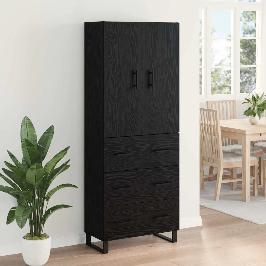 Credenza con cassetto 2 pcs Rovere Nero 69,5 x 34 x 180 cm 3416239