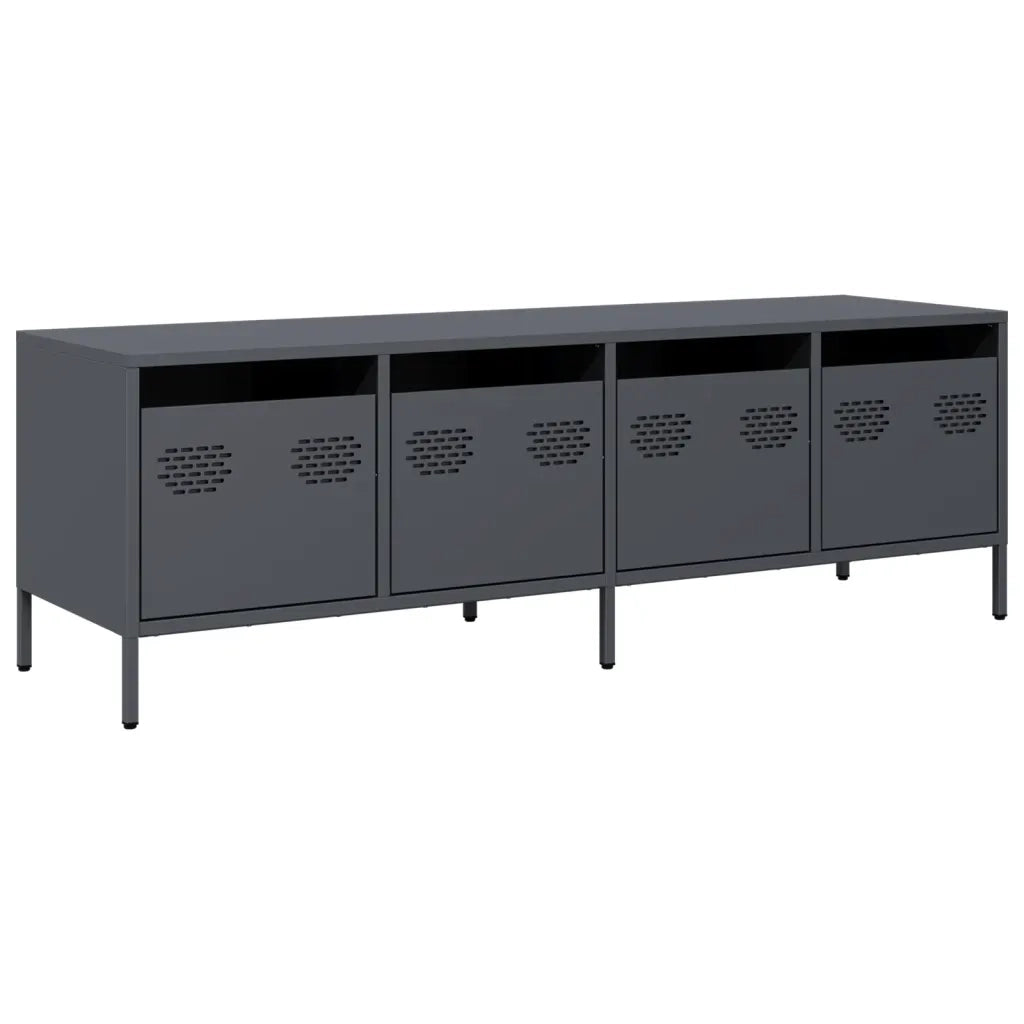 Mobile TV Antracite 135x39x43,5 cm Acciaio Laminato a Freddo 851306