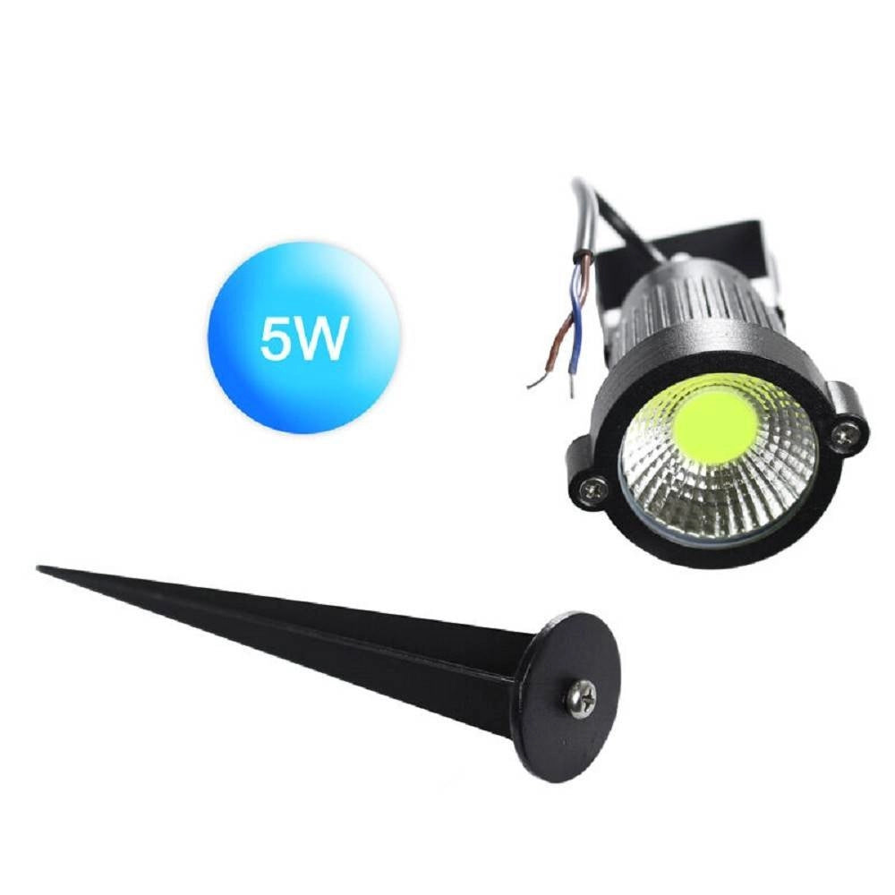 Trade Shop - Faretto Led Cob 5 W Picchetto Esterno Giardino Es06 Luce 4000k 6500k 3000k Verde -