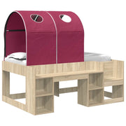 Letto con Tunnel con lo scaffale 3 pz Rovere Sonoma e Rosso 3423507