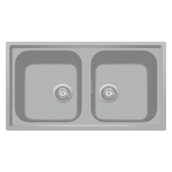 Plados atlantic 86-20 lavello montato su piano rettangolare ultrametal - 8032424009996