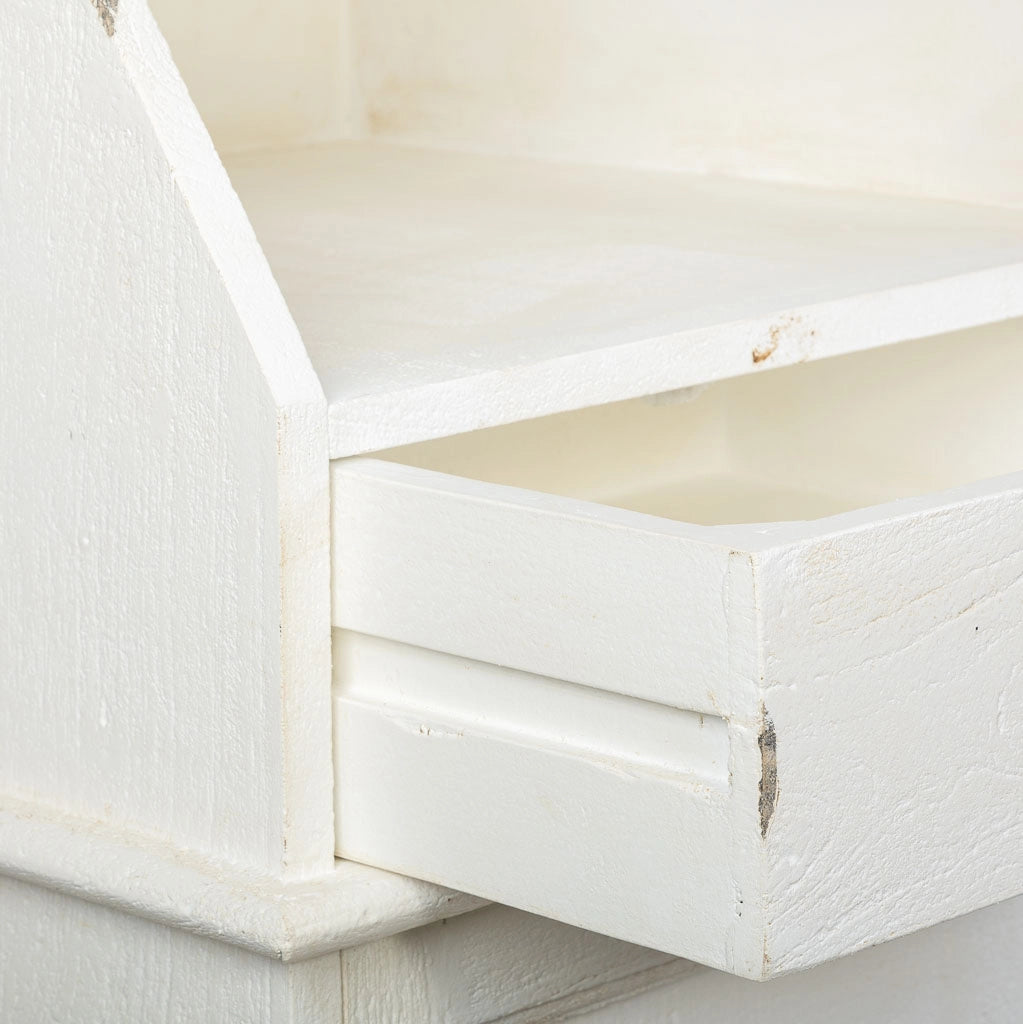Credenza in legno invecchiato bianco 129x45x106h