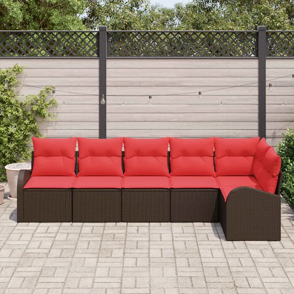 Set Divano da Giardino Marrone polyrattan