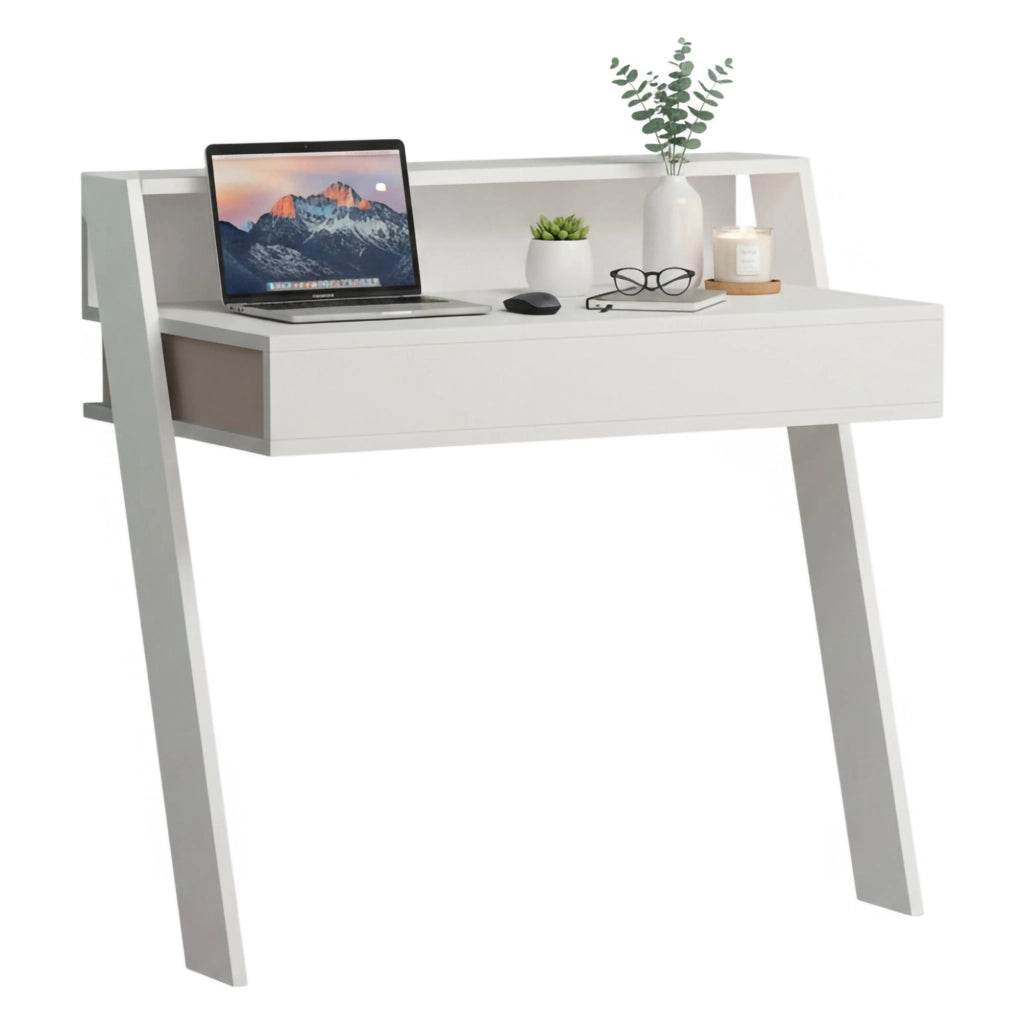 Imperatori, Scrivania un Cassetto, 94x50x91h cm Bianco