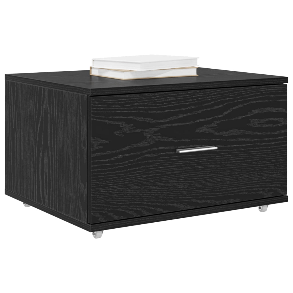 Mobile con Cassetti Rovere Nero Legno Ingegnerizzato Compatto
