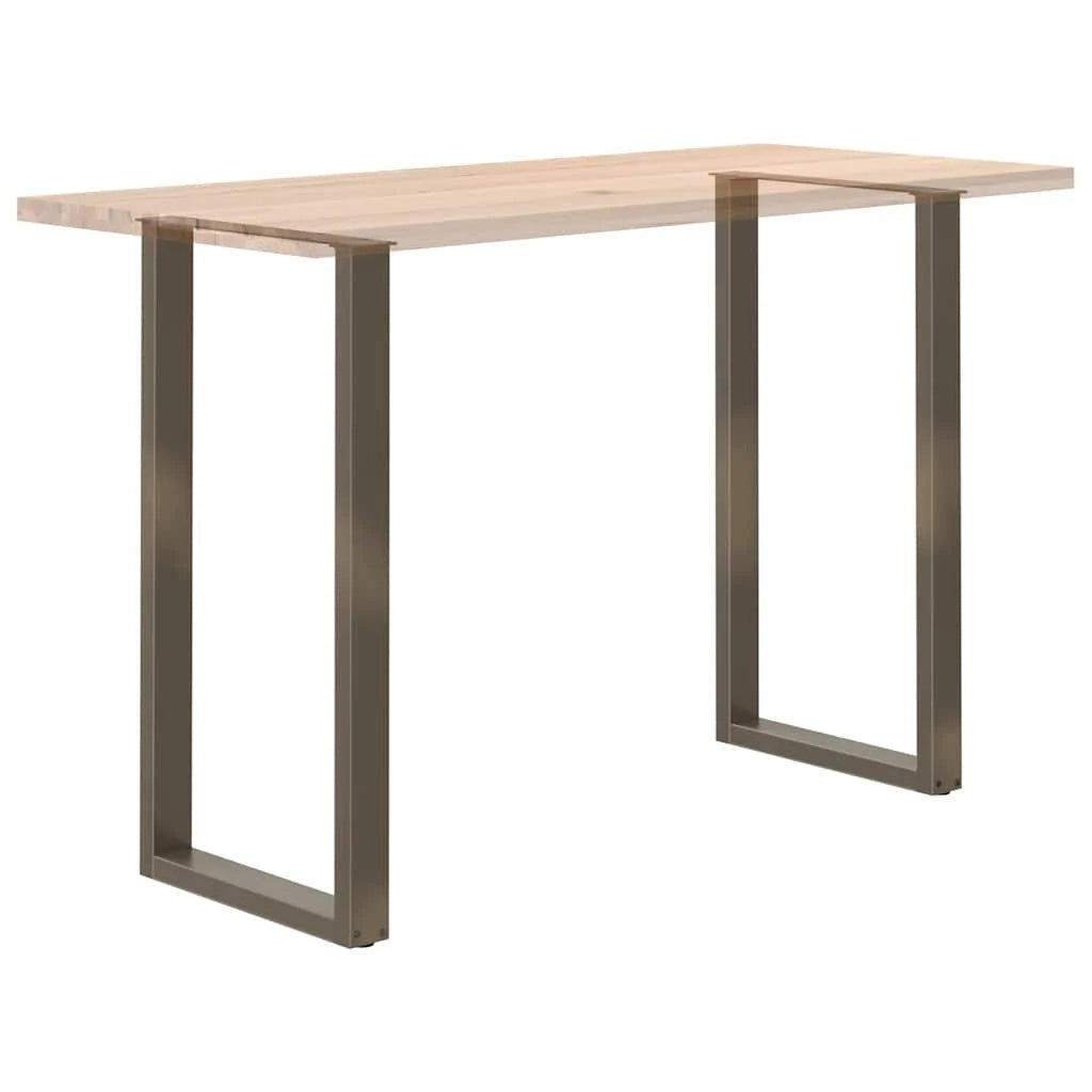 Set di 2 gambe per tavolo da bar a forma di U 60 x 110 cm robuste e moderne con piedini livellatori finitura acciaio naturale 02_0057491