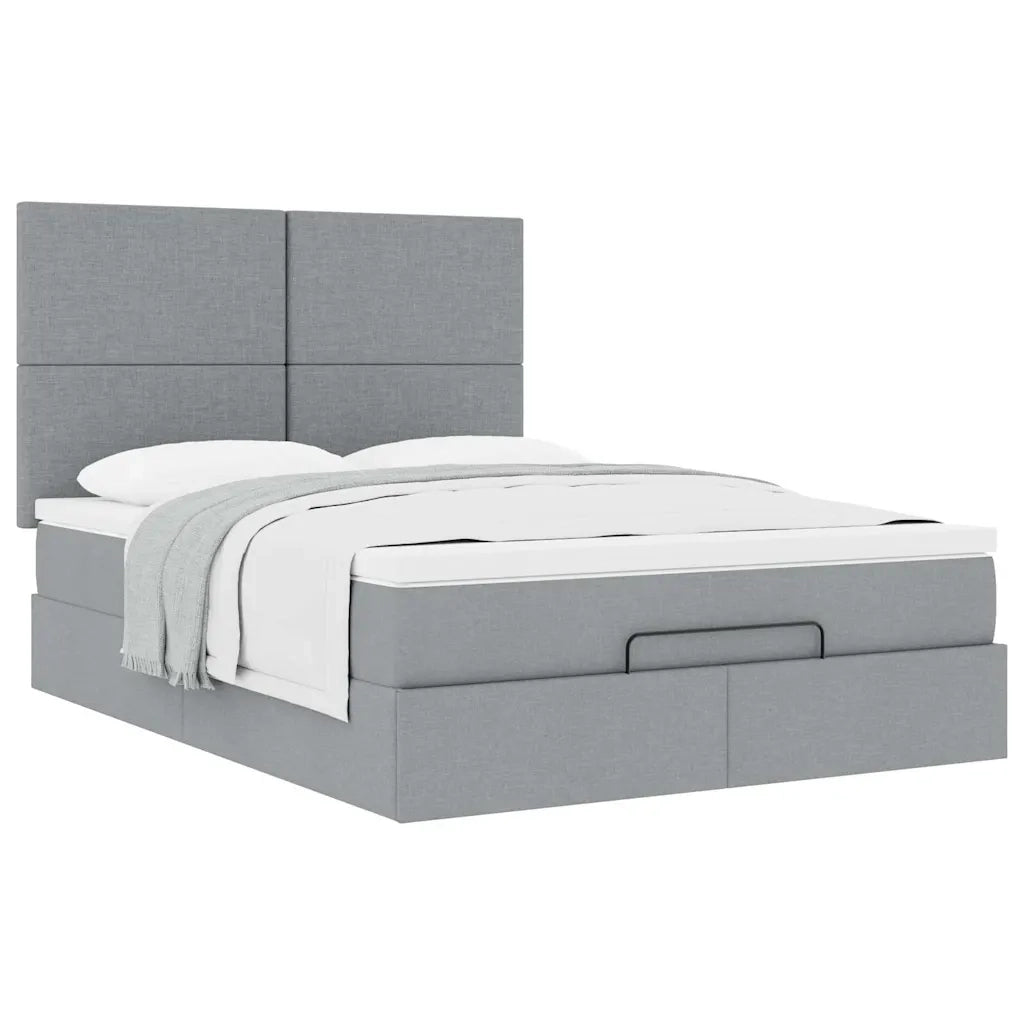 Struttura Letto Pouf con Materasso 140x190 cm in Tessuto 3313071
