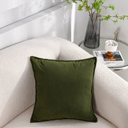 Pacchetto di 2 cuscini per divano con copricuscino corduroy morbido - cuscini decorativi con strisce quadrati - copricuscini per divano - per divano, auto, terrazza, camera da letto, soggiorno - 55x55cm - Verde scuro