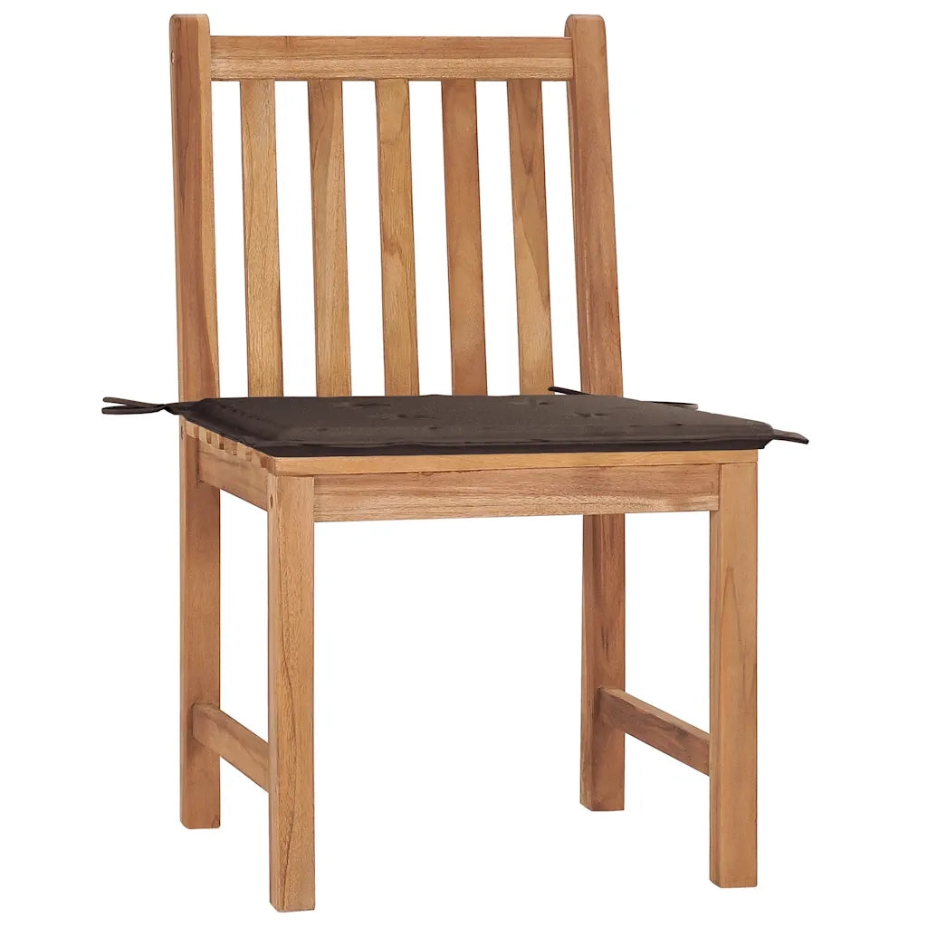Sedie da Giardino 2 pz con Cuscini in Legno Massello di Teak cod mxl 25170