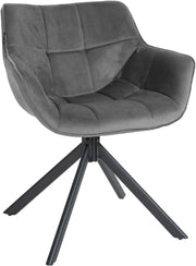 Sedia da pranzo Westport Velvet grigio