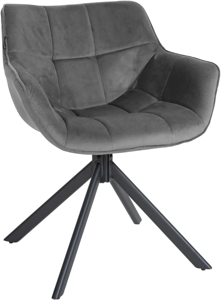 Sedia da pranzo Westport Velvet grigio
