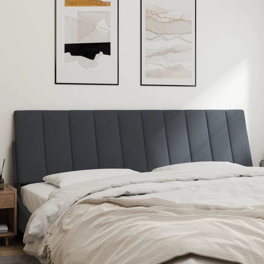 Cuscino Testiera Hanko Grigio Scuro 180 cm in Velluto CFW9651804