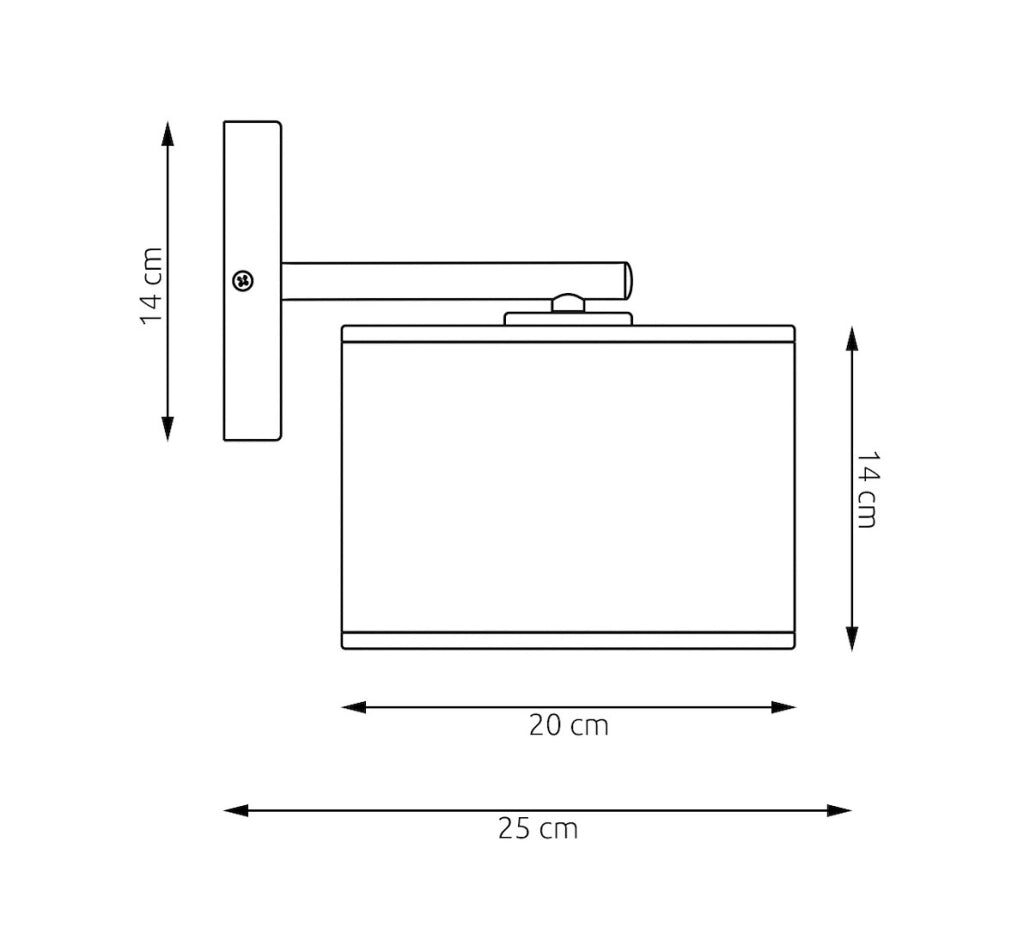 Applique da parete nera cilindrica 1xE27 Emibig ECO