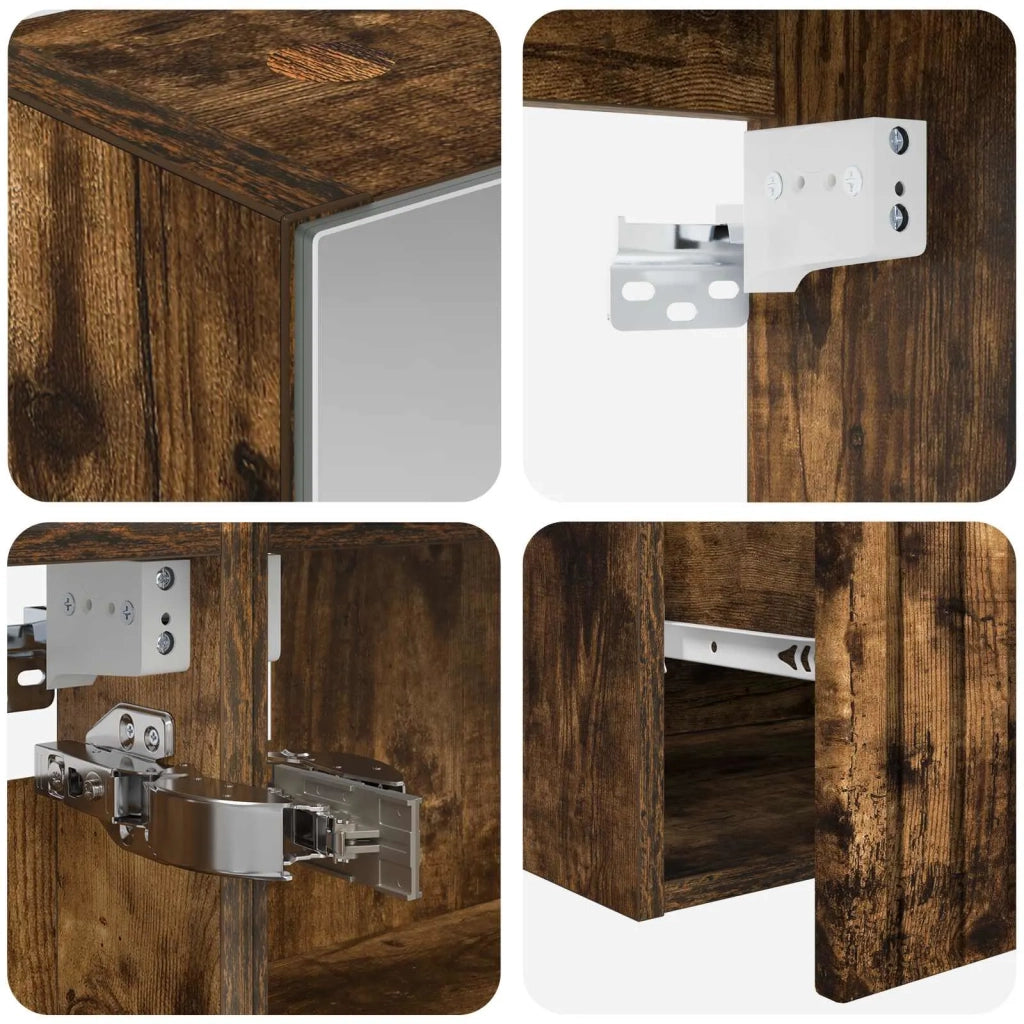 Set di Armadi da Bagno 5 pcs Rovere Fumo 50 x 14,5 x 70 cm 3406595