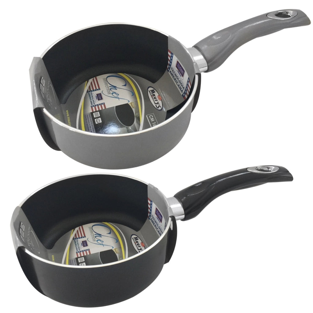 MAURY'S CHEF INDUCTION CASSERUOLA CON MANICO E FONDO IN TECNOLOGIA XYLAN 16 CM