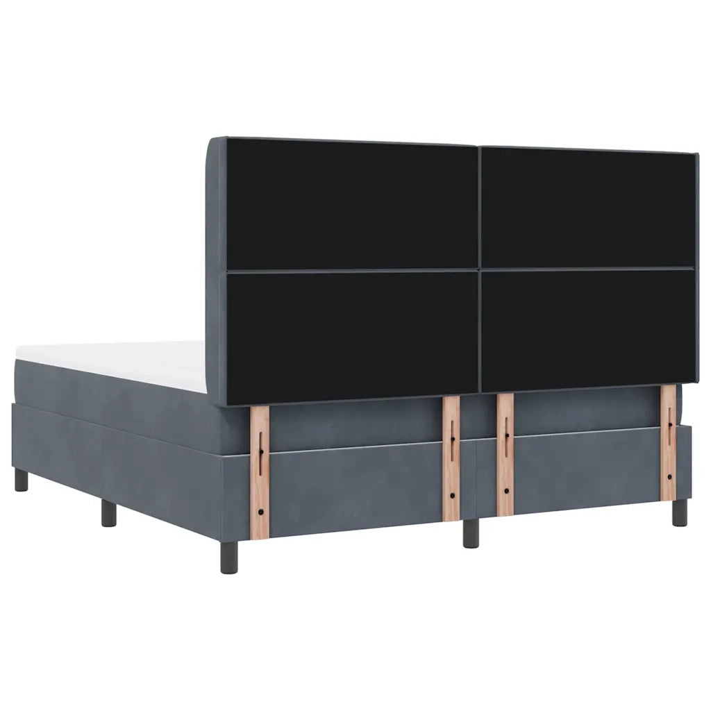Letto a molle con materasso Grigio scuro 180 x 200 cm Velluto 3341967