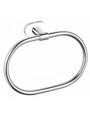 Anello porta asciugamani ovale YUKON in ottone cromato bianco
