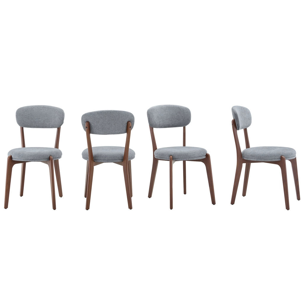 Set 4 Sedie da Pranzo in Tessuto di Lino Imbottite Stile Moderno ¨C Xylo ¨C Beige