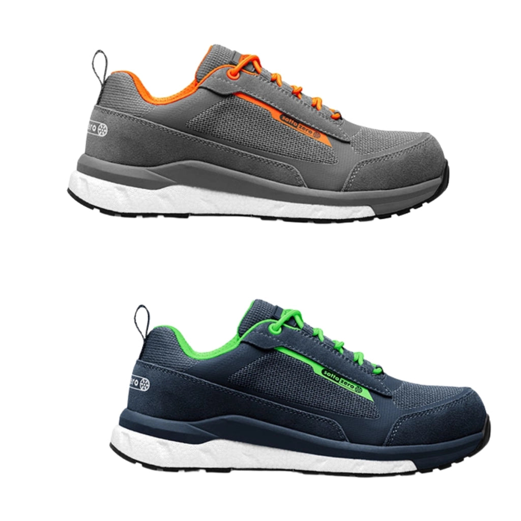 Scarpa Bassa Antinfortunistica da Lavoro S3S HRO SR FO Antiperforazione | Sottozero Modello Shuttle Blu/Verde/41