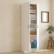 Aragorn, Armadio Multiuso 2 Ante 3 Ripiani, 59x180h cm Bianco