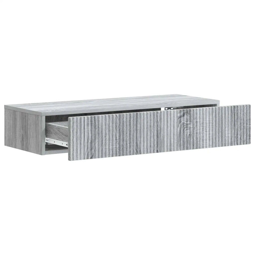 Tavolino da Parete Laterale Grigio Sonoma 87,5 x 34,5 x 17 cm 898501