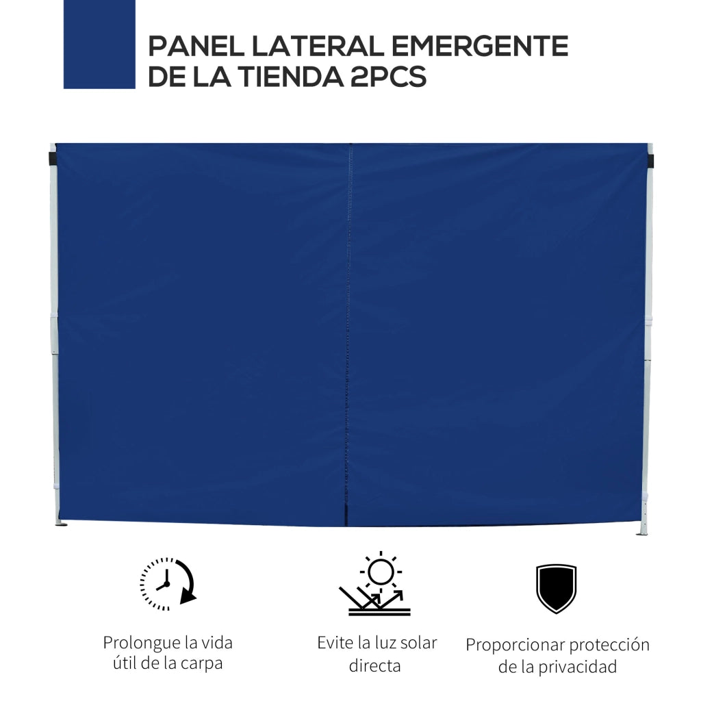Pareti Laterali per Gazebo 3x3 m ¨C zephmum ¨C 300x200 cm, Blu, Oxford