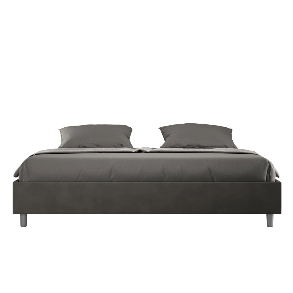 Letto Matrimoniale Extra Large Sommier 200x210 cm con Rete Azelia Grigio