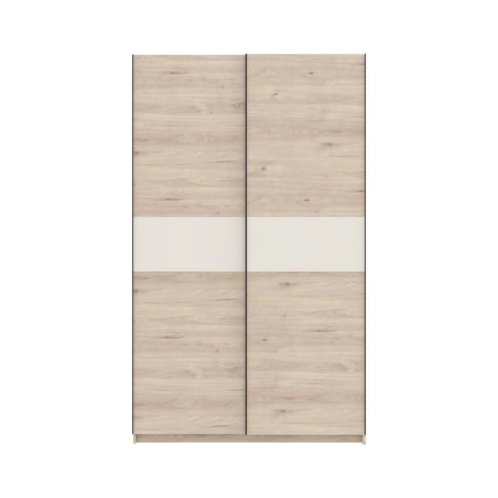 Armadio Camera da Letto Maba, Guardaroba 2 Ante 2 Ripiani, 120x204h cm Marrone Rovere