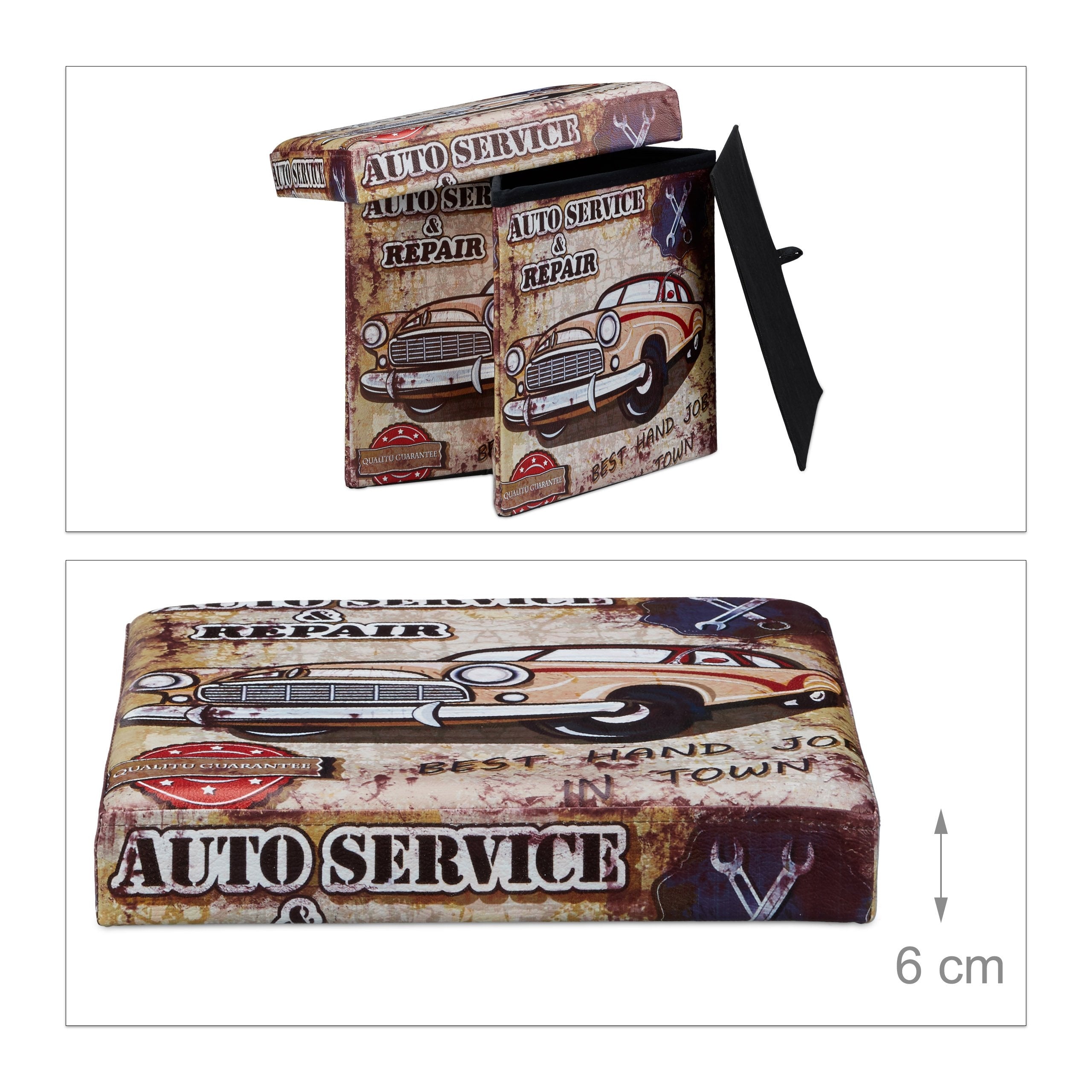 Sgabello pieghevole contenitore panca pieghevole 38 x 38 cm multicolore 2013094