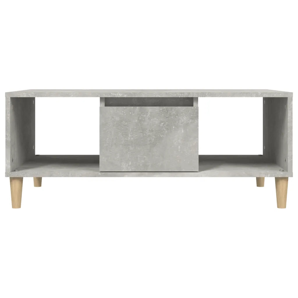 Tavolino Salotto Grigio Cemento 90x50x36,5 cm Legno Multistrato 821064