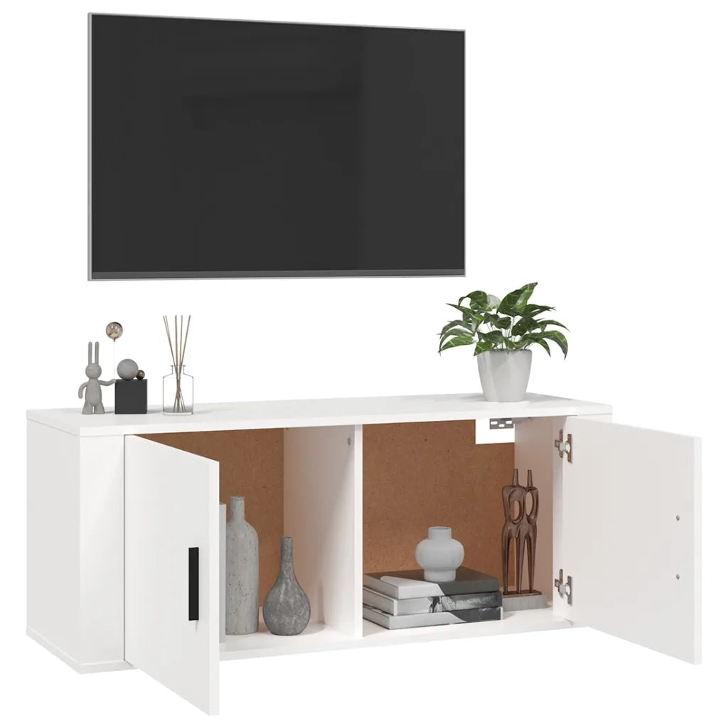 Mobile Porta TV a Parete Bianco 100x34,5x40 cm 816632