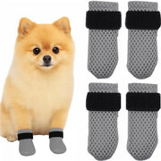 Piedi protettori per cani/gatti - regolabili - respirabili - resistenti ai graffi - comodi - 4 pezzi - iniezione grigio, L - scarpe per gatti
