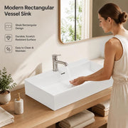 Washbasin With Tap Hole, Ceramic, White, 76x42.5x14.5 Cm