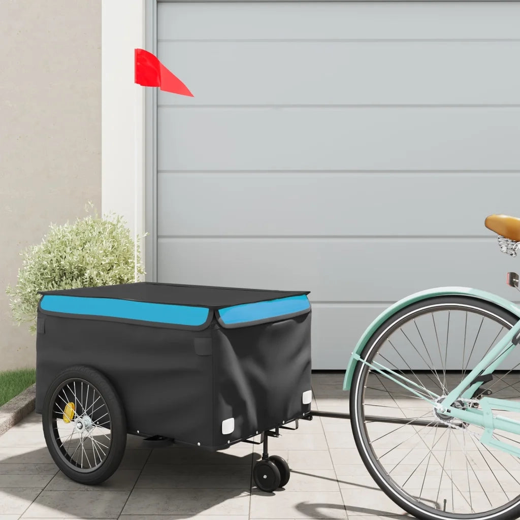 Rimorchio da Bici Nero e Blu 30 kg in Ferro CFW9149818
