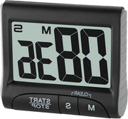 Cucina Digitale con Timer Elettronico 38.2021.01 - digitale - compatta e portatile - cronometro - sveglia per uova - nera - (L) 83 x (B) 28 (45) x (H) 70 mm