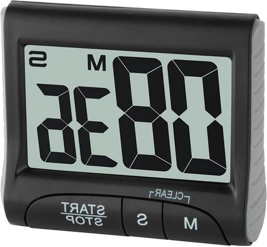 Cucina Digitale con Timer Elettronico 38.2021.01 - digitale - compatta e portatile - cronometro - sveglia per uova - nera - (L) 83 x (B) 28 (45) x (H) 70 mm