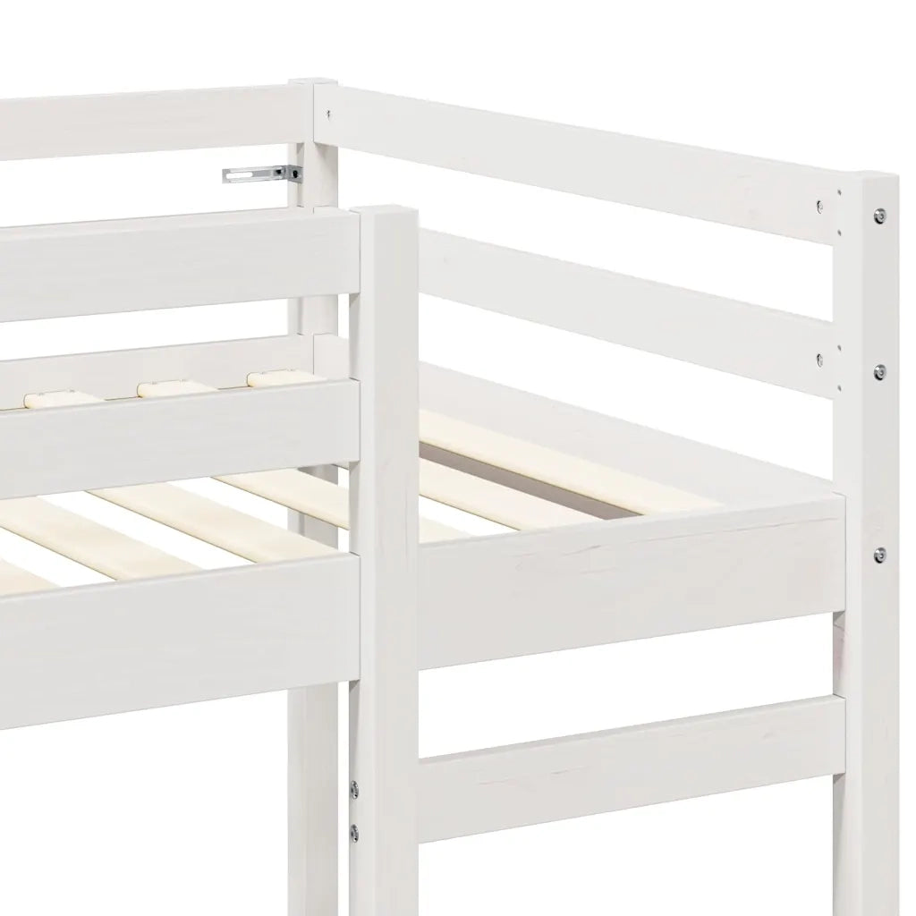 Struttura per letto soppalco Bianco 90 x 200 cm Pino massello 3414551