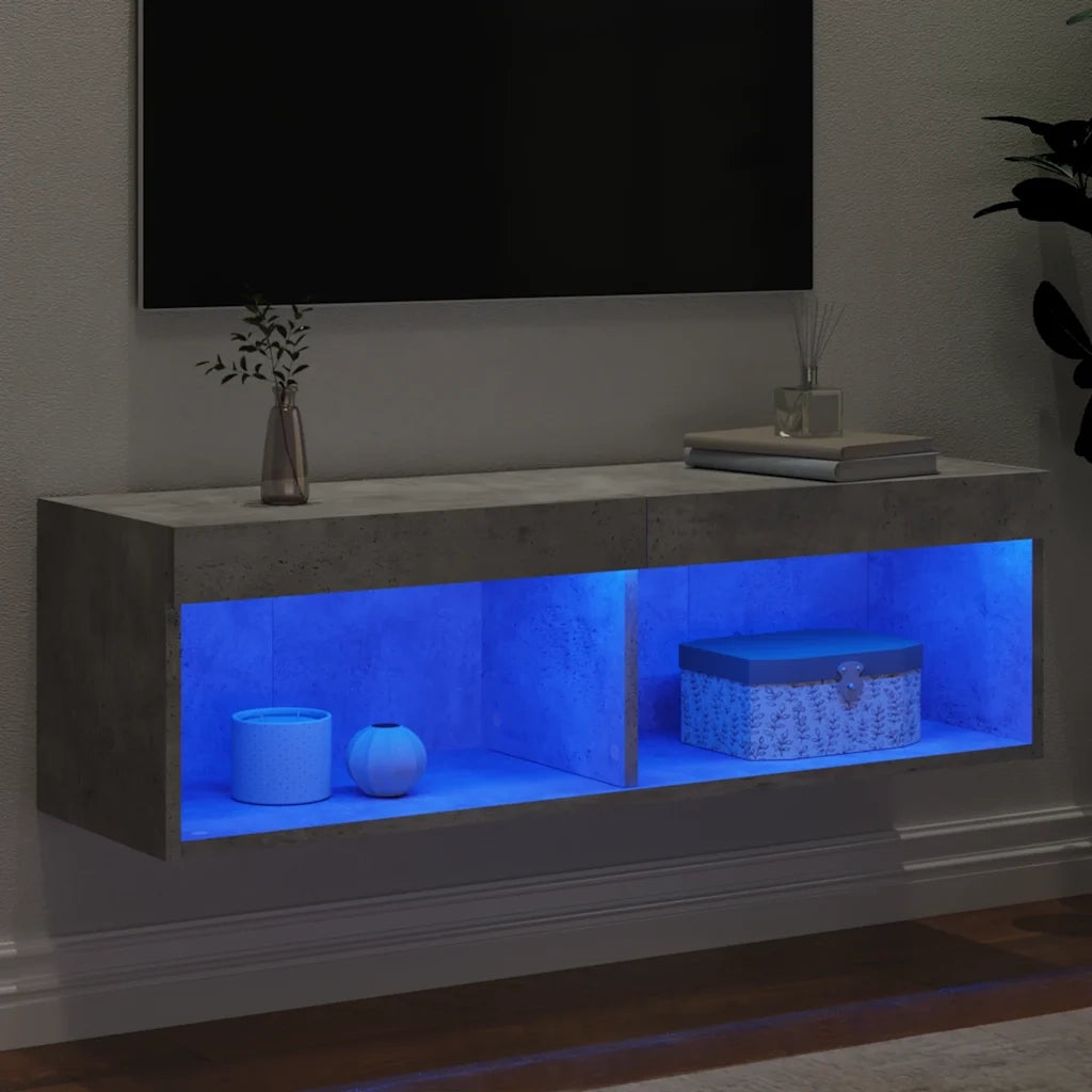 Mobile Porta TV con Luci LED Grigio Cemento 100x30x30 cm 837161