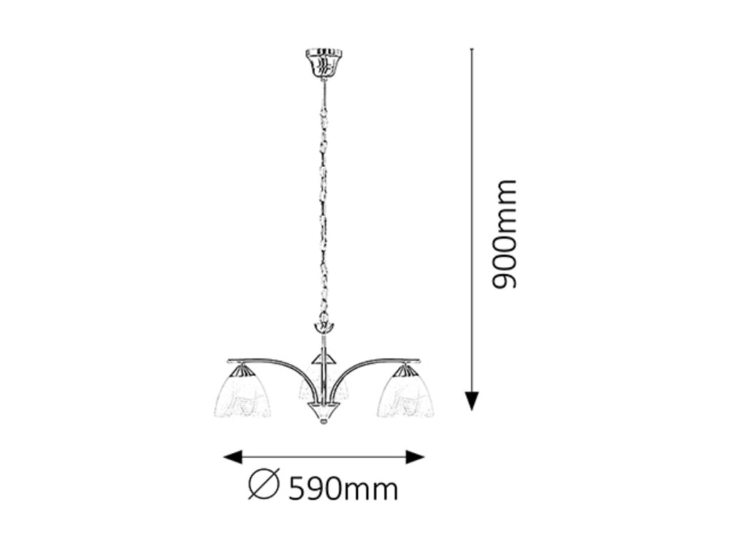 Lampada a sospensione Rabalux Tristan 3xE14 cromata