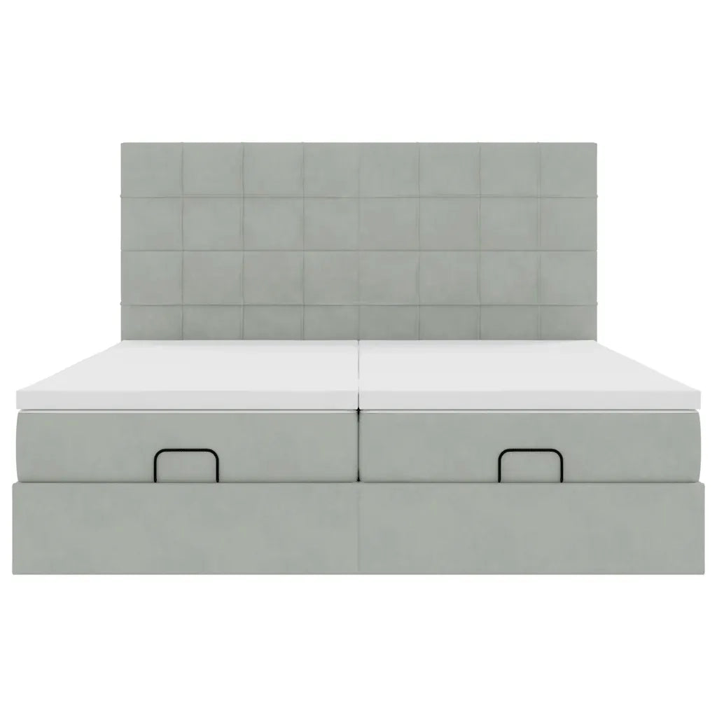 Struttura Letto Pouf con Materassi 180x200 cm Velluto 3314621