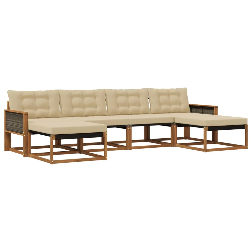 Set di divani da esterno 6 pz Naturale e Beige 3381597
