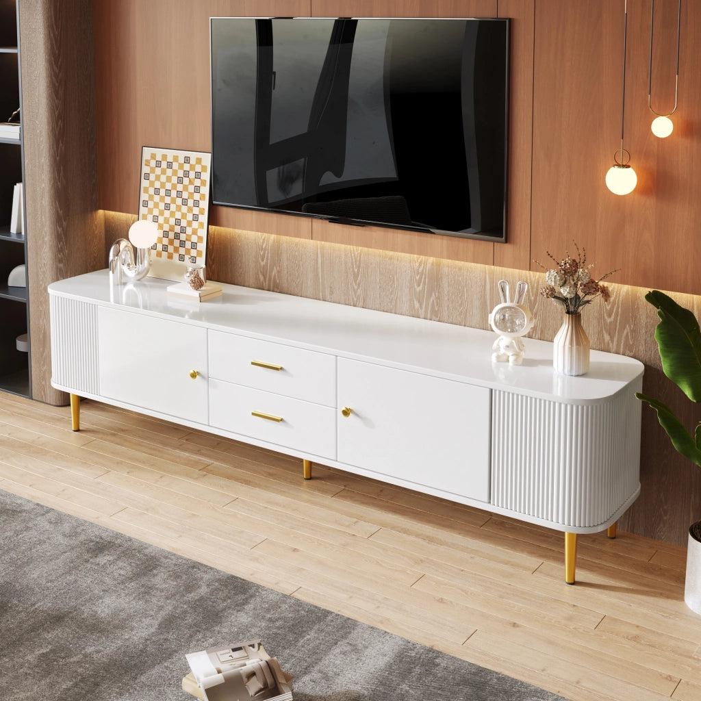 MOBILE TV con 2 cassetti e 2 ante 170x34x45 cm MDF Bianco